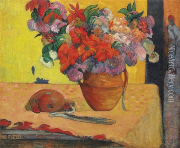 Fleurs Dans Un Vase Oil Painting - Paul Gauguin