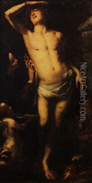 San Sebastiano Curato Da S. Irene Oil Painting - Giovanni Battista Crespi (il Cerano)