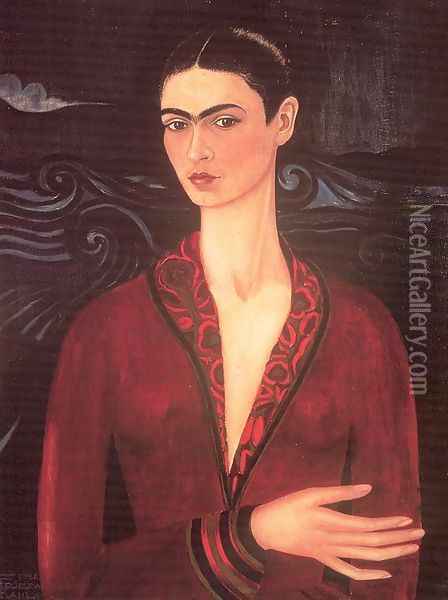 Self-portrait in a Velvet Dress Oil Painting - Frida Kahlo