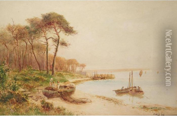 A Beach Scene Oil Painting - Walker Stuart Lloyd