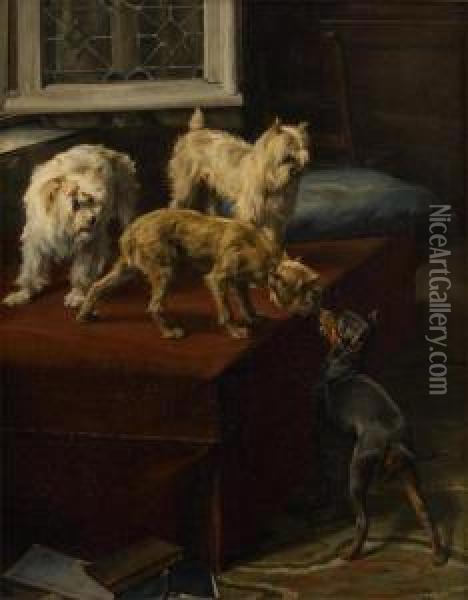 Les Bien-assis Oil Painting - Charles van den Eycken