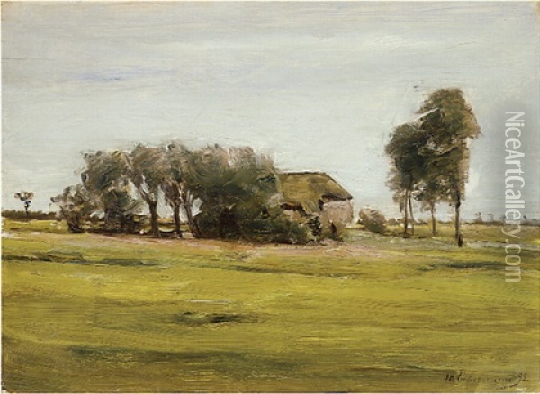 Hollandischer Bauernhof Unter Baumen Oil Painting - Max Liebermann
