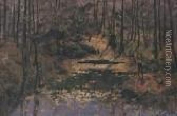 Waldinneres Mit Altemwassergraben. Oil Painting - Elisabeth Von Eicken