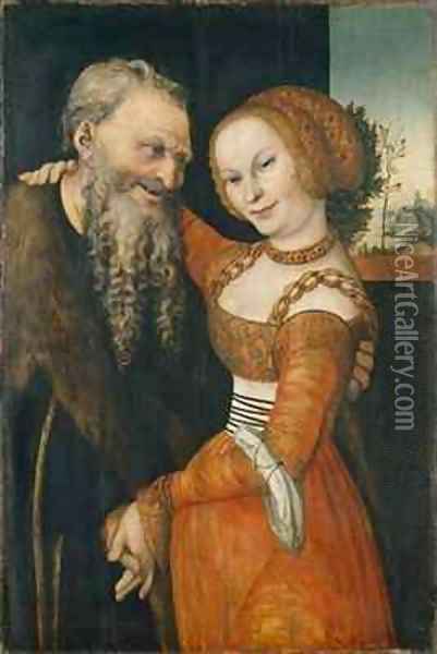 Dissimilar Couple Oil Painting - Lucas The Elder Cranach