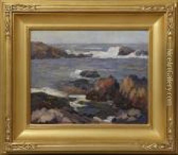 Rocky Coastline Oil Painting - Jack Wilkinson Smith