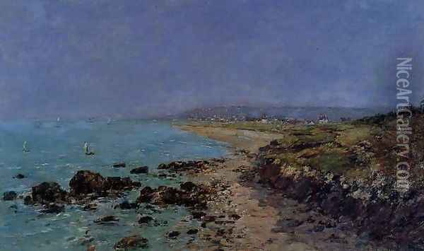 Douarnenez, the Shore and the Bay Oil Painting - Eugene Boudin