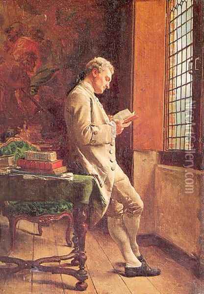 The Reader in White 1857 Oil Painting - Jean-Louis-Ernest Meissonier