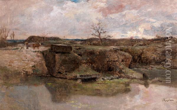 Paysage Au Crepuscule Oil Painting - Adolphe Appian