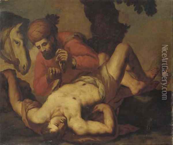 The Good Samaritan Oil Painting - Antonio Zanchi
