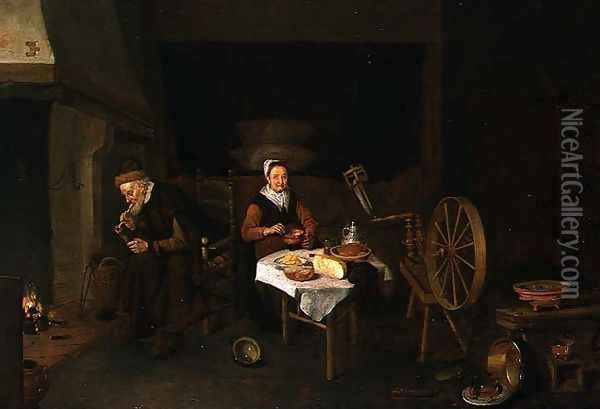 An Elderly Couple in an Interior Oil Painting - Quiringh Gerritsz. van Brekelenkam