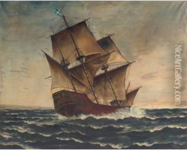 Ship At Sea Oil Painting - John Guille Millais