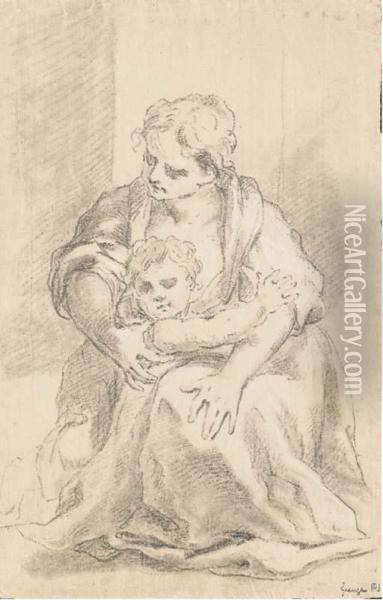 Une Femme Avec Un Enfant Oil Painting - Pietro Fancelli