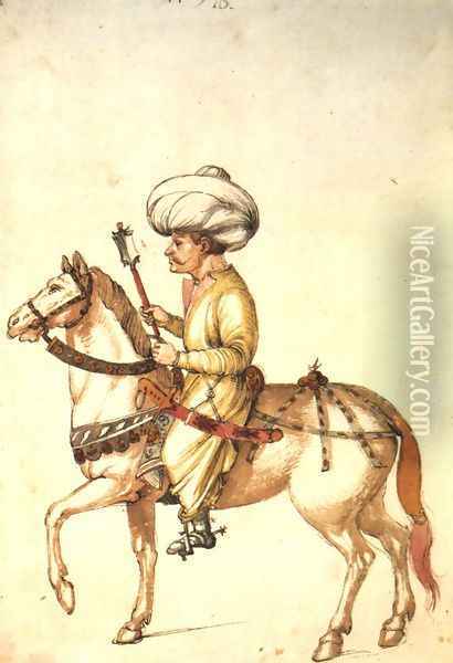 Turkish Horseman Oil Painting - Albrecht Durer