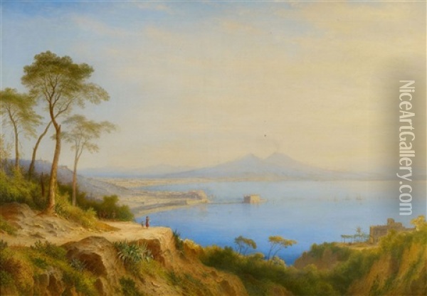 View Of Naples Oil Painting - Carl Morgenstern