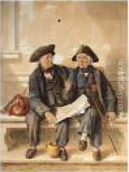 Greenwich Pensioner Oil Painting - Octavius Oakley