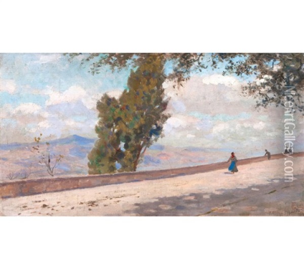 Landschaft Bei Volterra Oil Painting - Francesco Gioli