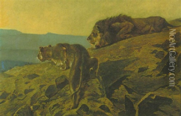 Brigands Of The Desert-fabronius Oil Painting - Richard Bernhardt Louis Friese
