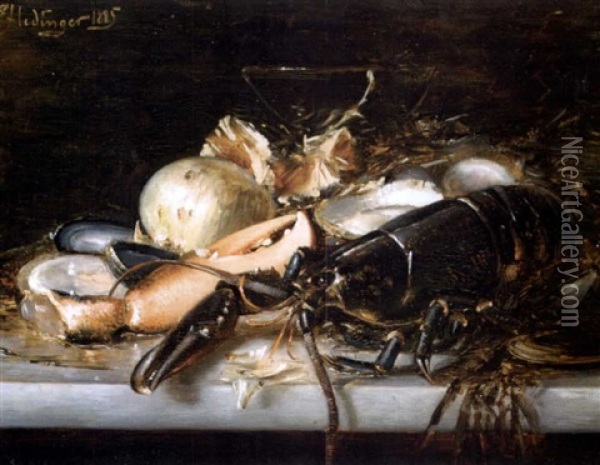 Nature Morte Au Homard Oil Painting - Eilse Hedinger
