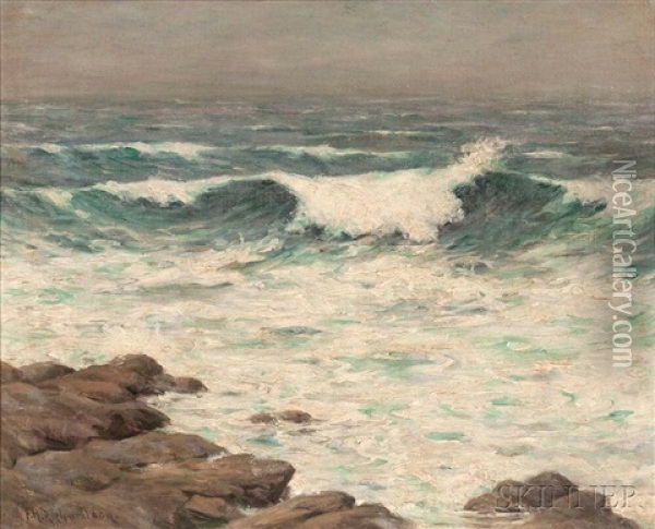 Breaking Wave, Isles Of Shoals Oil Painting - Francis (Frank) Henry Richardson