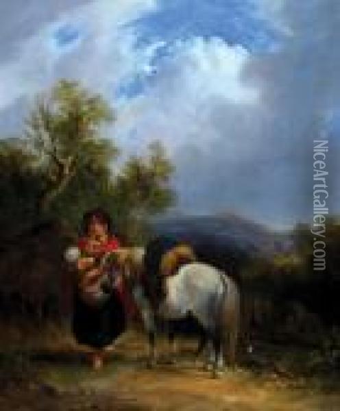 Gypsies Oil Painting - Snr William Shayer