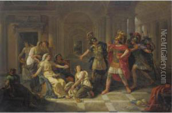 Sextus Tarquinius Admiring The Virtue Of Lucretia Oil Painting - Jean Jacques II Lagrenee