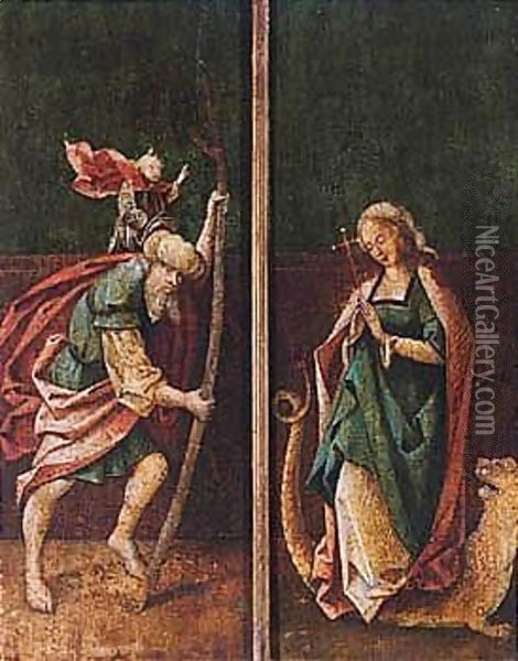 Saint Christopher And Saint Margaret Of Antioch Oil Painting - South Netherlandish School