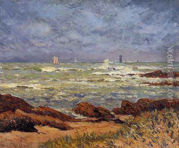 The Barges Lighthouse Oil Painting - Maxime Maufra