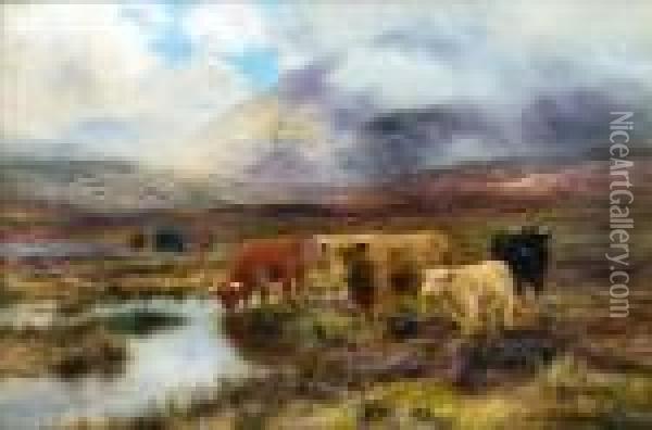Scottish Moorland Oil Painting - Louis Bosworth Hurt