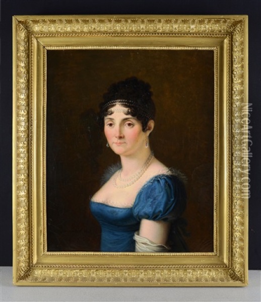 Portrait De Marguerite Auguste Marquise De Talhouet Nee Roy Oil Painting - Cornelis Groenedael