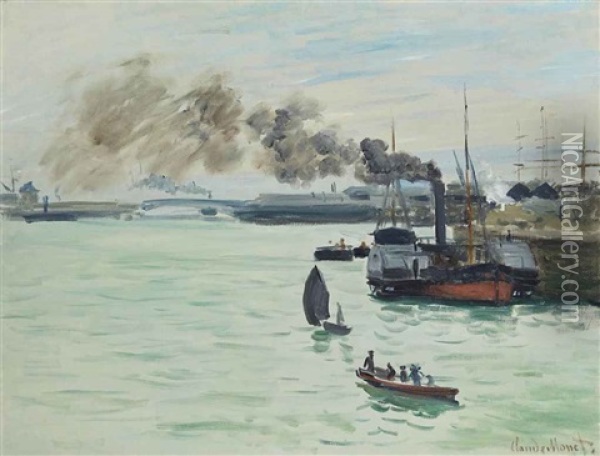 Vue D'un Port Oil Painting - Claude Monet