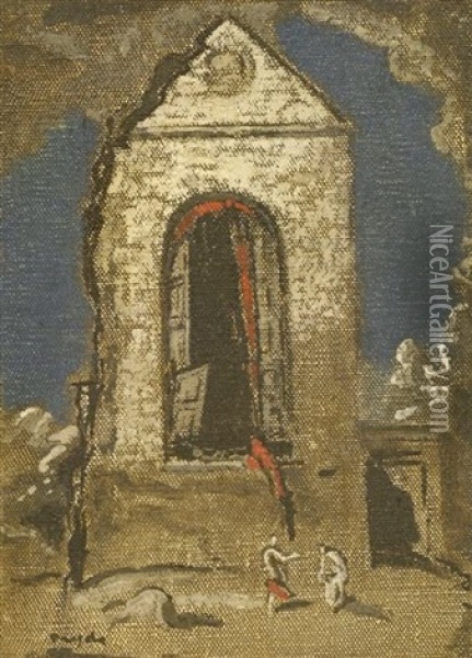 Figure With Ruin Oil Painting - James Ferrier Pryde