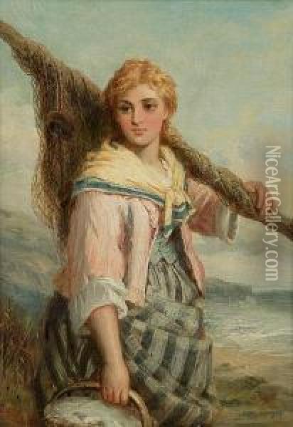 Fisher Girl Oil Painting - Robert Kemm