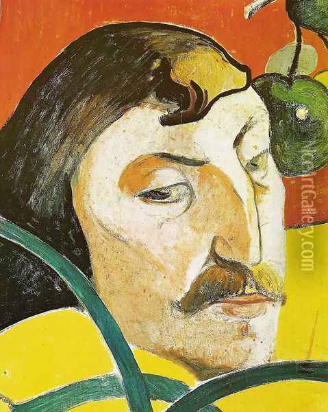 Caricature portrait of Paul Gaugin (detail) Oil Painting - Paul Gauguin