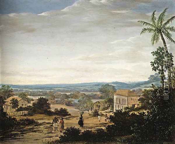 A Brazilian Landscape 1670-75 Oil Painting - Frans Jansz. Post