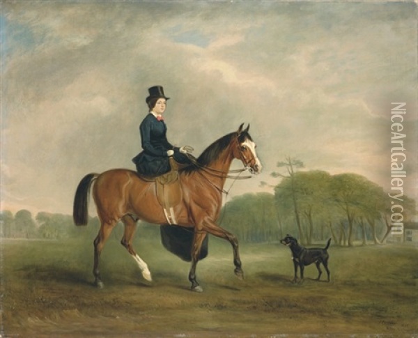 Miss Felicia Elizabeth Welby Oil Painting - John E. Ferneley