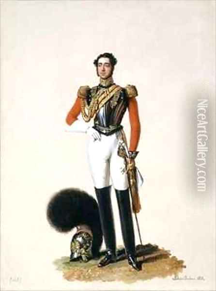 Lieutenant Thomas Myddleton Biddulph 1st Life Guards Oil Painting - Alexandre-Jean Dubois Drahonet