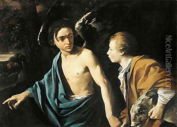 Tobias and the Angel Oil Painting - Dirck Van Baburen