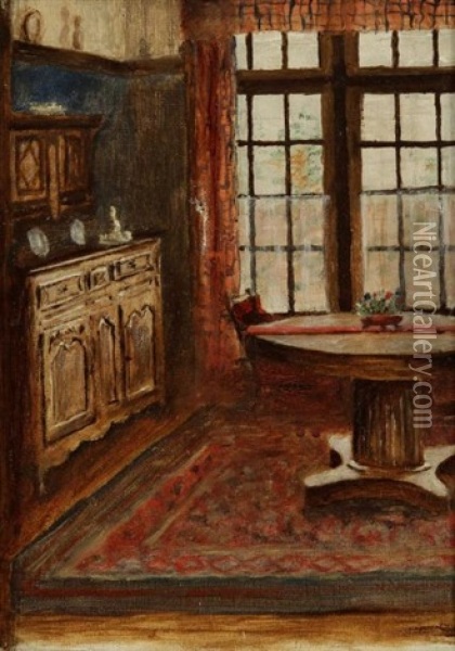 Scene D'interieur Oil Painting - Charles Emmanuel Joseph Roussel