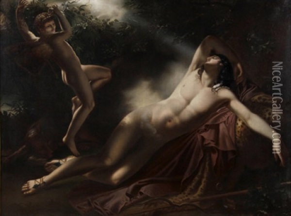 Schlafender Endymion Oil Painting - Anne-Louis Girodet de Roucy-Trioson