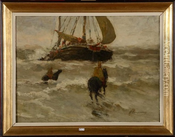 Pecheurs En Mer Oil Painting - Paul Hermanus
