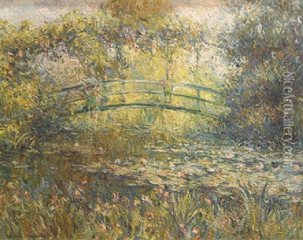 Le Petit Pont Japonais A Giverny Oil Painting - Blanche Hoschede-Monet