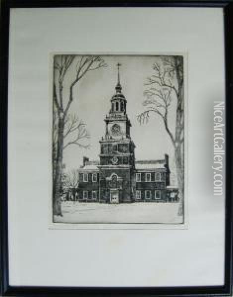 Independence Hall Oil Painting - Edward Smith