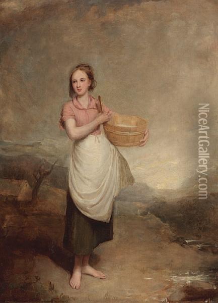 Milk Maid Oil Painting - Thomas Duncan