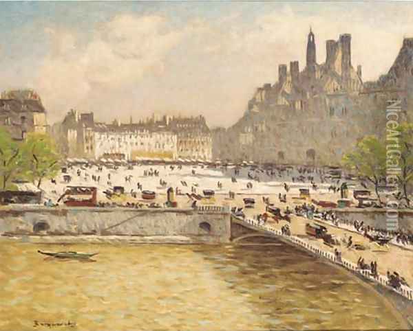 Place de l'Hotel de Ville, Paris Oil Painting - Louis Braquaval