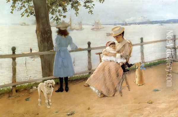 Afternoon by the Sea aka Gravesend Bay Oil Painting - William Merritt Chase