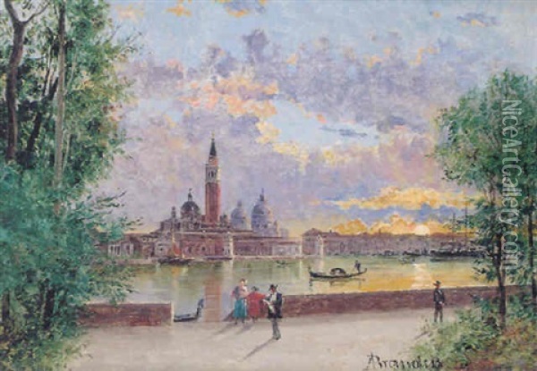 Isola Di S. Giorgio Dai Giardini Publici, Venezia Oil Painting - Antonietta Brandeis