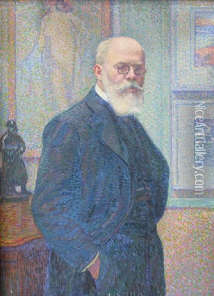 Portrait De Louis Bonnier Oil Painting - Theo van Rysselberghe