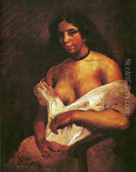 Apasia Oil Painting - Eugene Delacroix