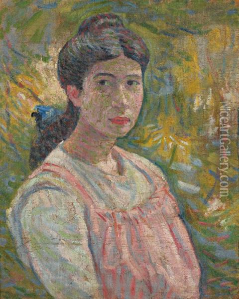Portrait De Jeune Femme Oil Painting - Georges-Daniel de Monfreid