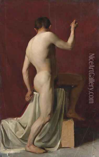 Mannliche Aktstudie Oil Painting - Gustav Klimt